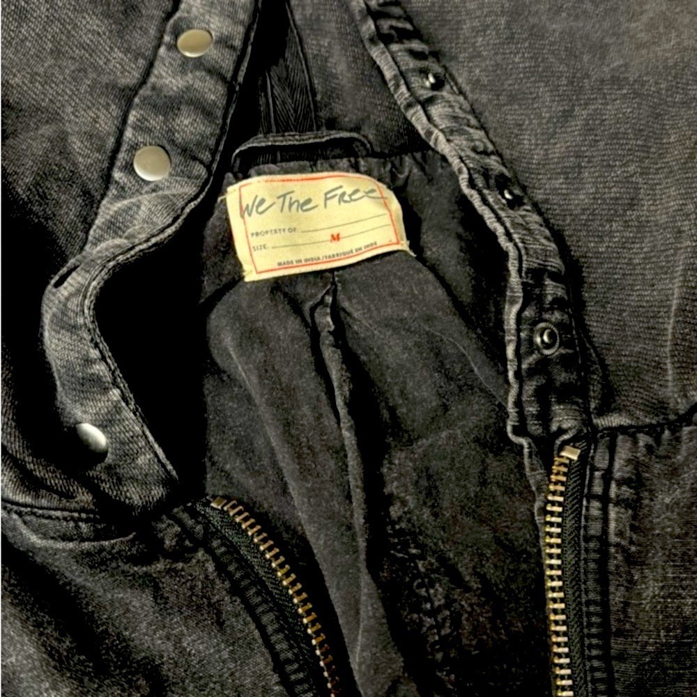 FP Movement by Free People Dark Gray Hooded Jean Jacket - Picture 11 of 15
